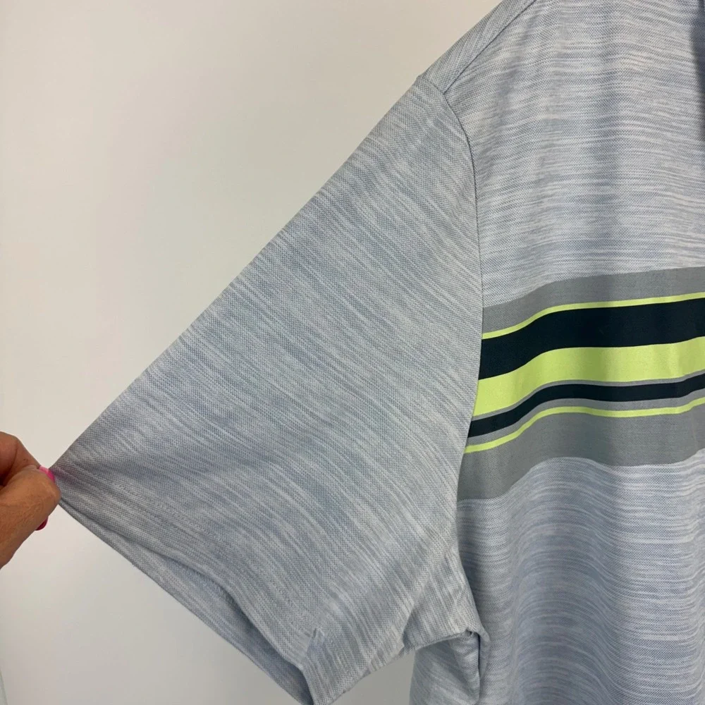Adidas Mens Chest Graphic Golf Polo Shirt‎ Wonder Blue Melange IJ5276 2XL NWT